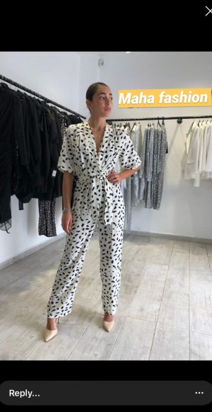 MahaFashion מכנסיים אברול עם הדפס